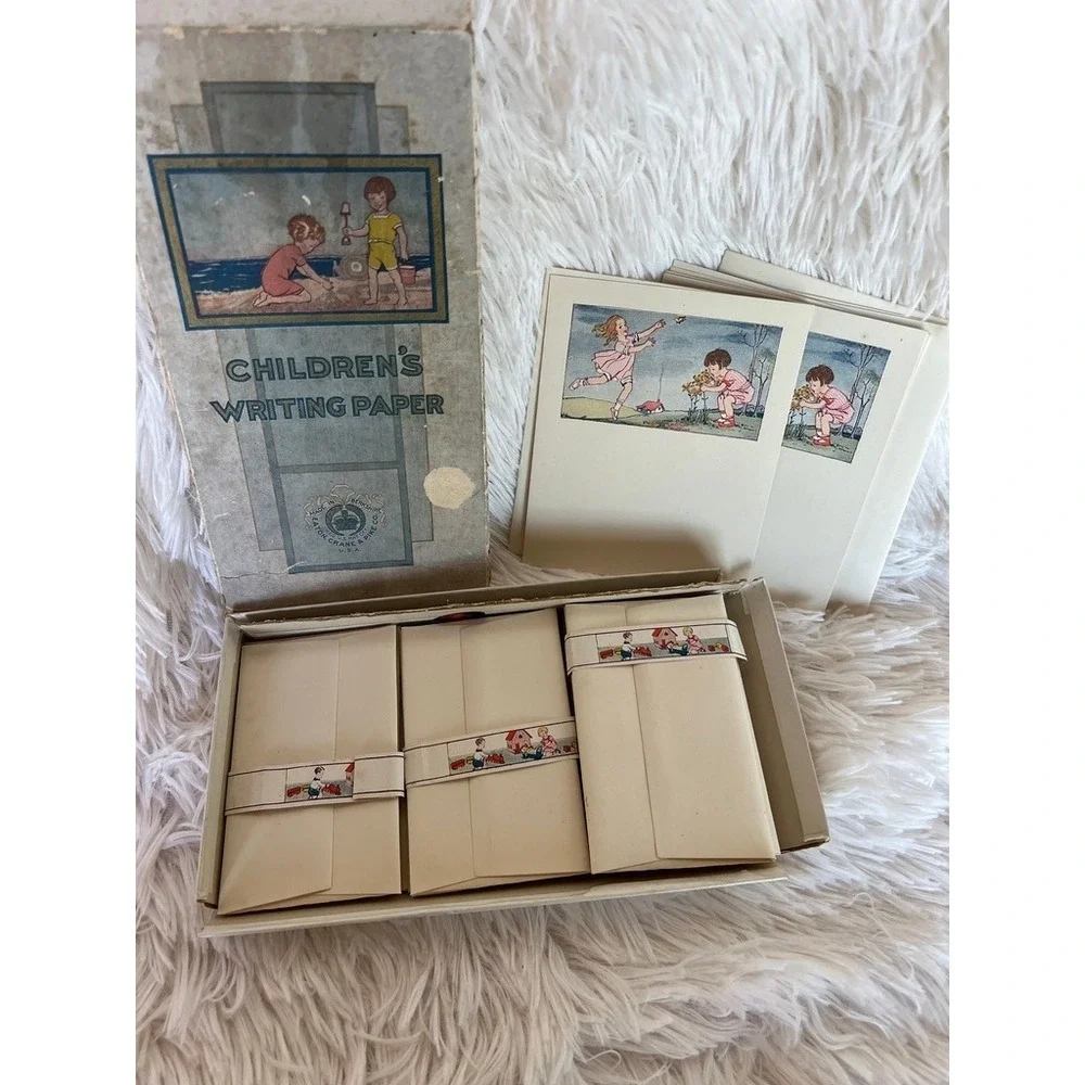 Unused Children's Stationery Art Deco Style Box & Sweet Nursery Graphics Eaton